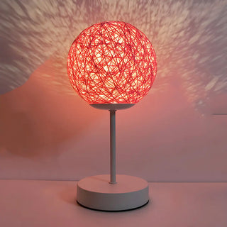 Stylish Macaron Rattan Globe Shade Decor Table Lamp Zawala Image - 10