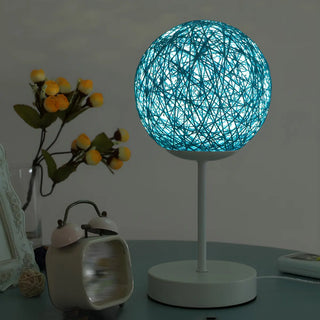 Stylish Macaron Rattan Globe Shade Decor Table Lamp Zawala Image - 13