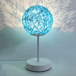 Stylish Macaron Rattan Globe Shade Decor Table Lamp Zawala Image - 14