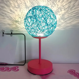 Stylish Macaron Rattan Globe Shade Decor Table Lamp Zawala Image - 4