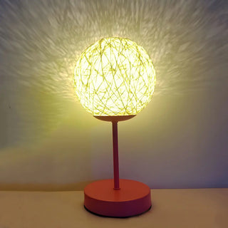 Stylish Macaron Rattan Globe Shade Decor Table Lamp Zawala Image - 8