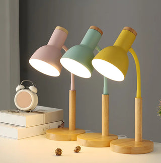 Contemporary Macaron Simple Wooden Base Table Lamp Zawala Image - 1