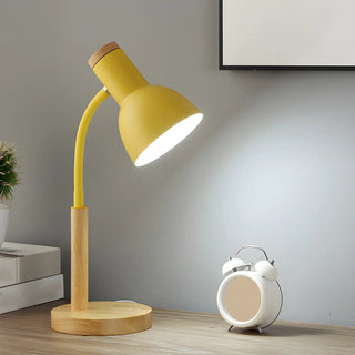 Contemporary Macaron Simple Wooden Base Table Lamp Zawala Image - 2
