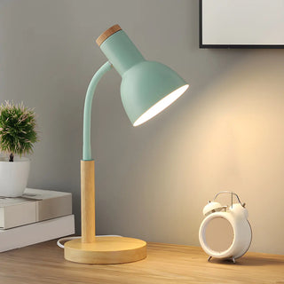 Contemporary Macaron Simple Wooden Base Table Lamp Zawala Image - 3