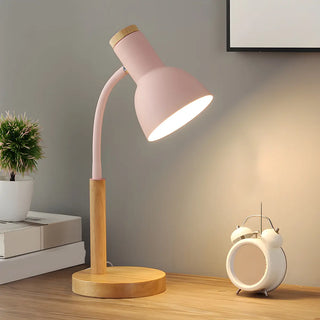 Contemporary Macaron Simple Wooden Base Table Lamp Zawala Image - 4