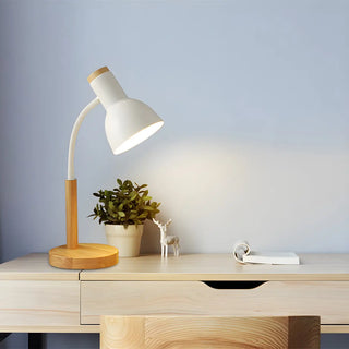 Contemporary Macaron Simple Wooden Base Table Lamp Zawala Image - 7