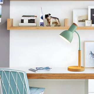 Contemporary Macaron Simple Wooden Base Table Lamp Zawala Image - 8