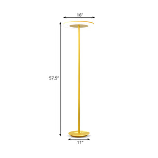 Yellow Macaron Style Acrylic Disc LED Floor Lamp Zawala #size