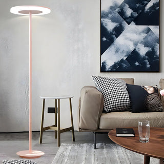 Yellow Macaron Style Acrylic Disc LED Floor Lamp Zawala Image - 4