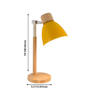 Macaroon Yellow Aluminum Shade Bell Wood Table Lamp Zawala #size
