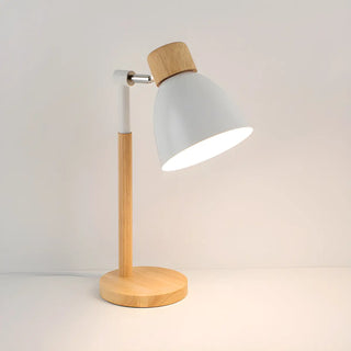 Macaroon Yellow Aluminum Shade Bell Wood Table Lamp Zawala Image - 6