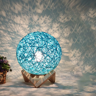 Simple Macaron Rattan Wooden Frame Base Table Lamp Zawala Image - 10