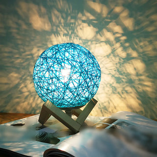 Simple Macaron Rattan Wooden Frame Base Table Lamp Zawala Image - 12