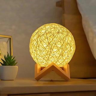 Simple Macaron Rattan Wooden Frame Base Table Lamp Zawala Image - 14