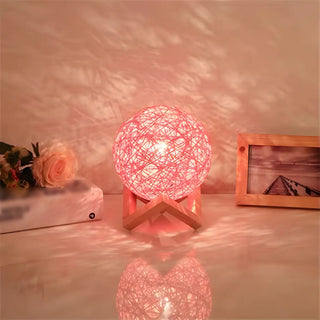 Simple Macaron Rattan Wooden Frame Base Table Lamp Zawala Image - 15