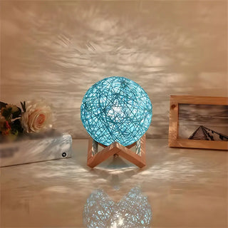 Simple Macaron Rattan Wooden Frame Base Table Lamp Zawala Image - 16