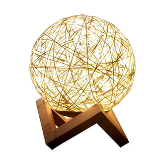 Simple Macaron Rattan Wooden Frame Base Table Lamp Zawala Image - 19