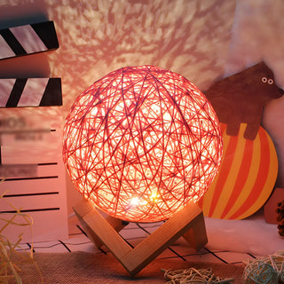 Simple Macaron Rattan Wooden Frame Base Table Lamp Zawala Image - 3