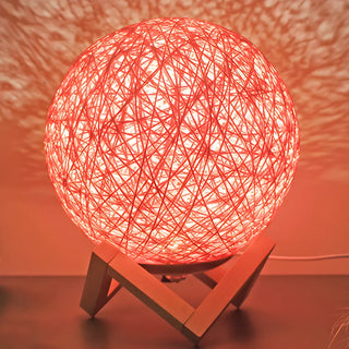 Simple Macaron Rattan Wooden Frame Base Table Lamp Zawala Image - 4