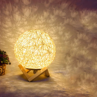 Simple Macaron Rattan Wooden Frame Base Table Lamp Zawala Image - 6
