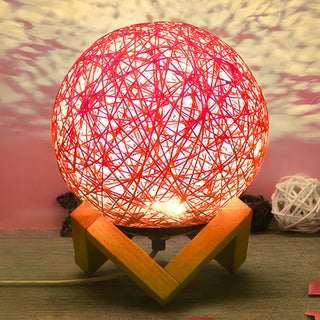Simple Macaron Rattan Wooden Frame Base Table Lamp Zawala Image - 7