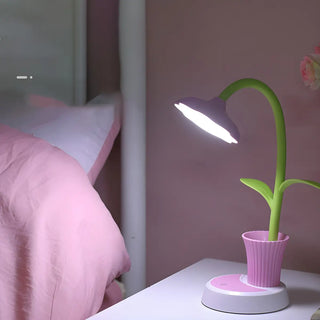 ZOWALA - Flexible Elegant Flower Green USB LED Table Lamp Image - 1