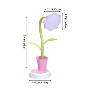 ZOWALA - Flexible Elegant Flower Green USB LED Table Lamp #size