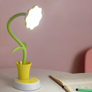 ZOWALA - Flexible Elegant Flower Green USB LED Table Lamp Image - 2
