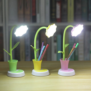 ZOWALA - Flexible Elegant Flower Green USB LED Table Lamp Image - 3