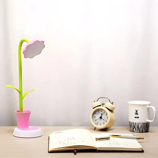 ZOWALA - Flexible Elegant Flower Green USB LED Table Lamp Image - 4