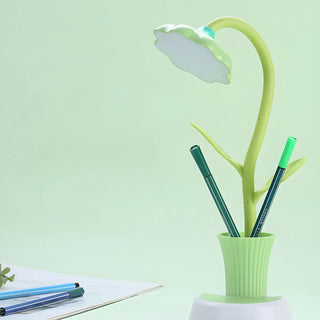 ZOWALA - Flexible Elegant Flower Green USB LED Table Lamp Image - 5