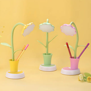 ZOWALA - Flexible Elegant Flower Green USB LED Table Lamp Image - 6