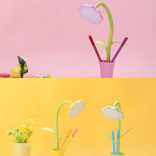 ZOWALA - Flexible Elegant Flower Green USB LED Table Lamp Image - 8