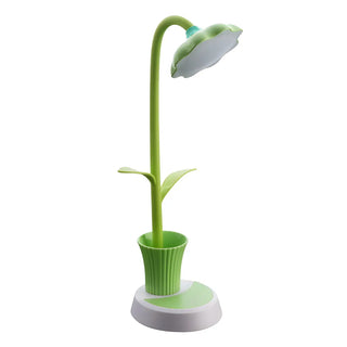 ZOWALA - Flexible Elegant Flower Green USB LED Table Lamp Image - 9