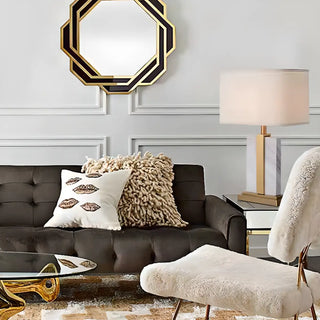 Contemporary Rectangular Marble Living Room Table Lamp Zawala Image - 2