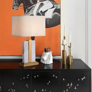 Contemporary Rectangular Marble Living Room Table Lamp Zawala Image - 3