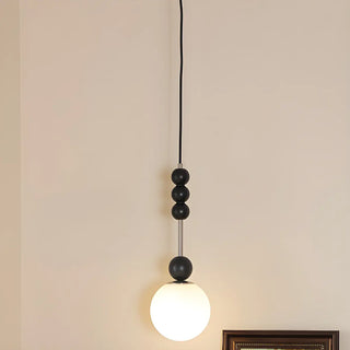 Modern Black Matte White Glass Globe Pendant Light Zawala Image - 1