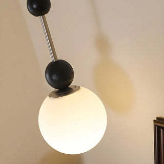 Modern Black Matte White Glass Globe Pendant Light Zawala Image - 2