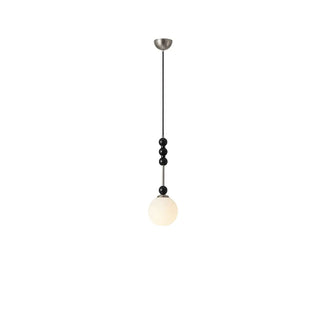 Modern Black Matte White Glass Globe Pendant Light Zawala Image - 6