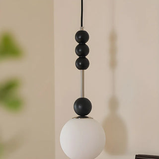 Modern Black Matte White Glass Globe Pendant Light Zawala Image - 7