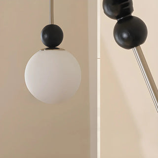 Modern Black Matte White Glass Globe Pendant Light Zawala Image - 9