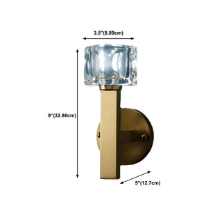 Elegant Crystal Glass Gold LED Vanity Light Fixture Zawala #size