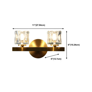 Elegant Crystal Glass Gold LED Vanity Light Fixture Zawala Image - 19