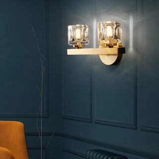 Elegant Crystal Glass Gold LED Vanity Light Fixture Zawala Image - 2