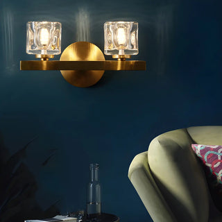 Elegant Crystal Glass Gold LED Vanity Light Fixture Zawala Image - 3