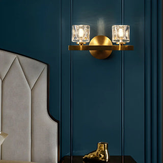 Elegant Crystal Glass Gold LED Vanity Light Fixture Zawala Image - 4