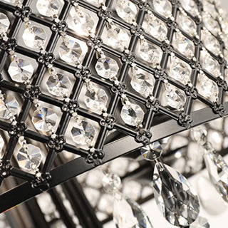 ZOWALA - Crystal Mesh Chrome Living Room Small Drum Chandelier Image - 8