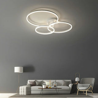ZOWALA - Three White Circle LED Semi-Flush Mount Ceiling Light Image - 1