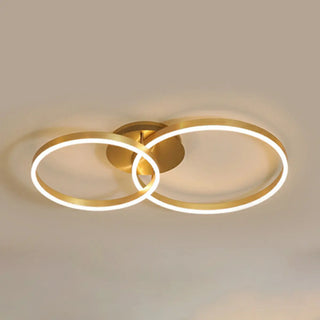 ZOWALA - Three White Circle LED Semi-Flush Mount Ceiling Light Image - 12