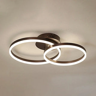 ZOWALA - Three White Circle LED Semi-Flush Mount Ceiling Light Image - 14